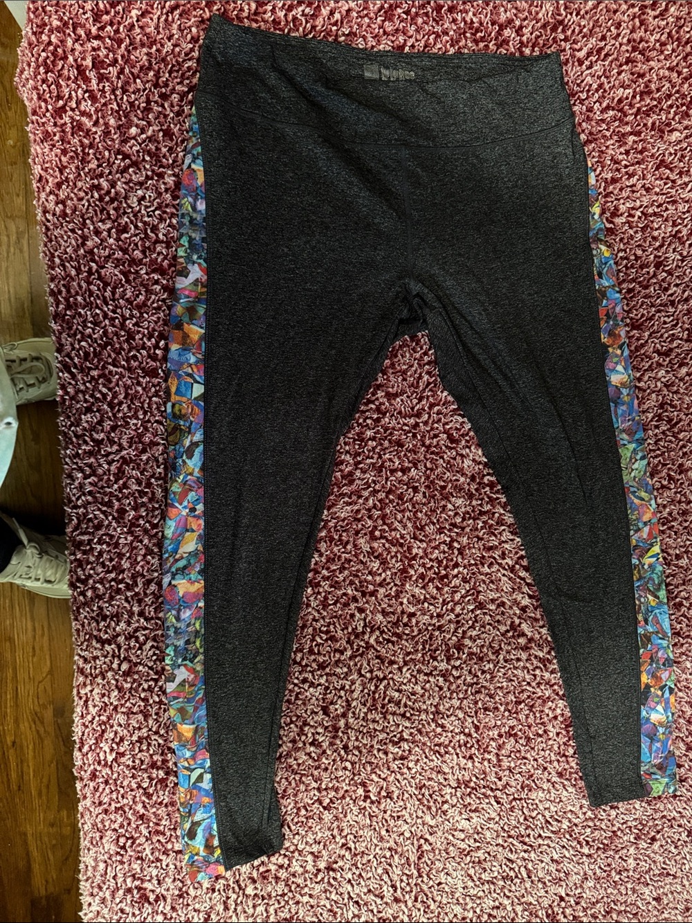 Women’s Black Leggings with Colorful Side Stripe